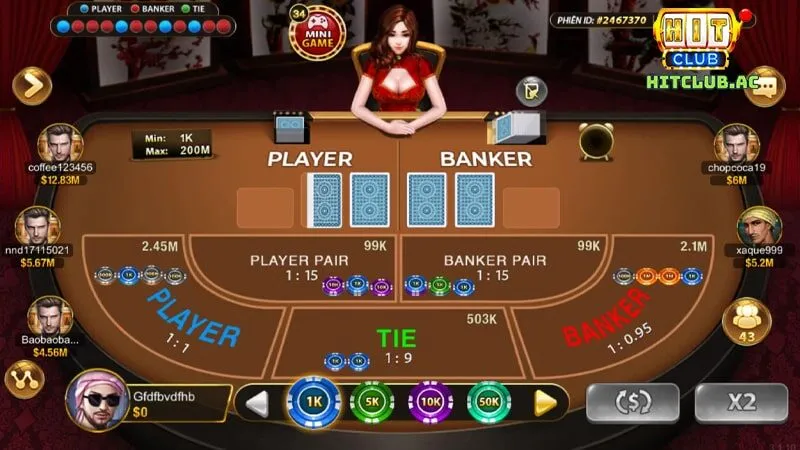 Cách tính điểm game bai Baccarat Hit club