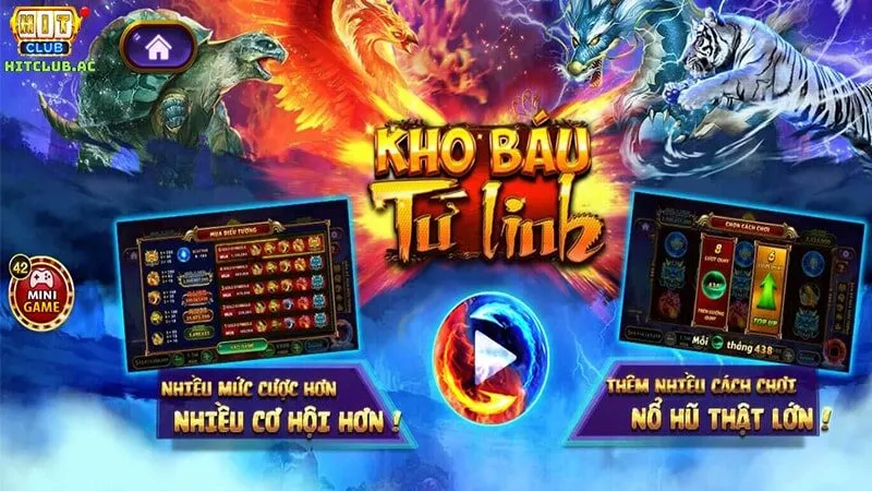 Sử dụng bảng cược Kho Báu Tứ Linh Hit Club