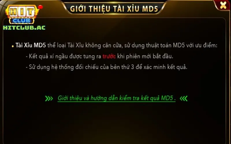 Luật chơi cơ bản của game Tài xỉu MD5 Hit Club